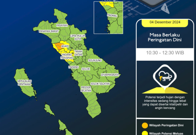 BMKG Prediksi Potensi Banjir dan Longsor di Sumbar