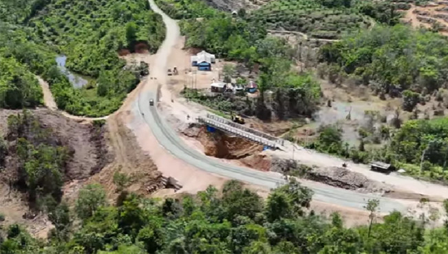 Pembangunan Hampir Selesai, Jalan Lintas Riau-Sumbar di Kampar Mulai Diujicobakan