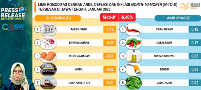 Diskon Tarif Listrik Membuat Jateng Alami Deflasi -0,46 Persen