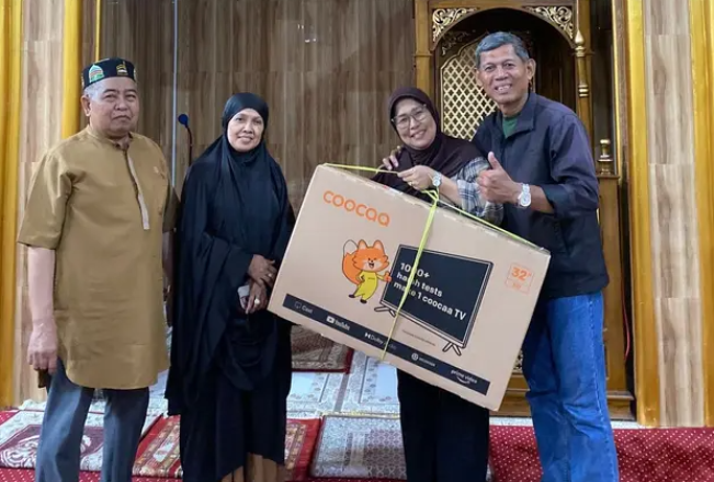 Viral, di Maros Masjid Ini Bagikan Doorprize TV Usai Salat Tarawih