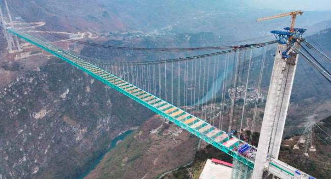 Huajiang Grand Canyon di China, Jembatan Tertinggi di Dunia 606,9 Meter segera Diresmikan