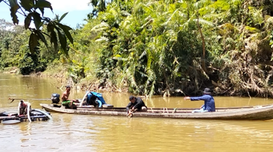 Penertiban Tambang Emas Ilegal di Kampar, 7 Unit Rakit Isap Diamankan, Para Pelaku Kabur
