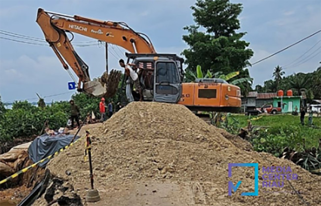 Longsor Lagi, Jalan Lintas Inhu-Inhil di Desa Pekan Tua Putus Total