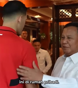 Presiden Prabowo dan Jay Idzes/Foto: Video Erick Thohir