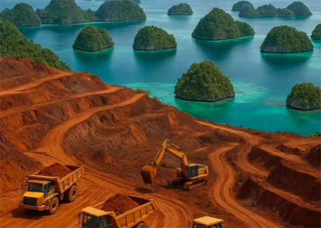 Ilustrasi tambang Nikel ancaman ekosistem Raja Ampat sebagai destinasi wisata yang dikunjungi wisatawan lokal dan mancanegara. [Instagram]  