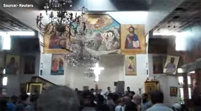 Bom Bunuh Diri di Gereja di Suriah, Pelaku Tembaki Jemaat Berdoa sebelum Ledakkan Diri, 20 Tewas