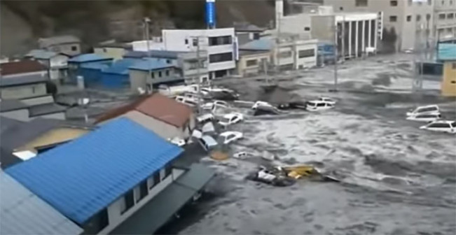 Tsunami di Jepang 11 Maret 2011/Foto: tangkap layar YouTube The Blooming Earth