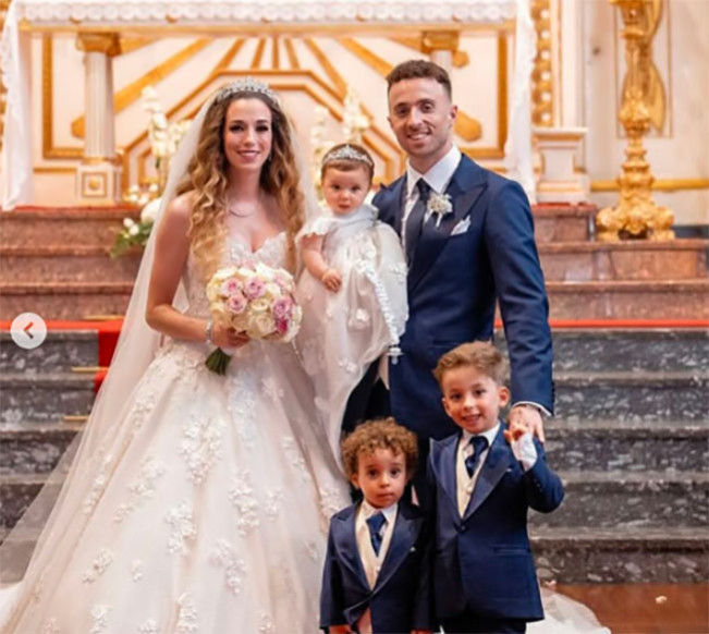 Diogo Jota menikahi kekasih masa kecilnya Rute Cardoso 22 Juni 2025, tiga anak keduanya yang terkecil lahir diakhir 2024/Foto: Instagram Rute Cardoso