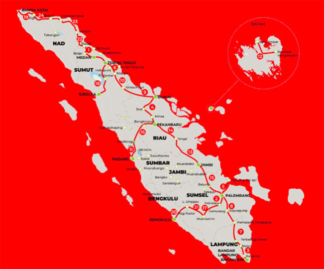 Peta Trans Sumatera/Foto: Hutama Karya