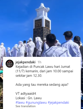 Tradisi di Gunung Lawu. (TikTok)