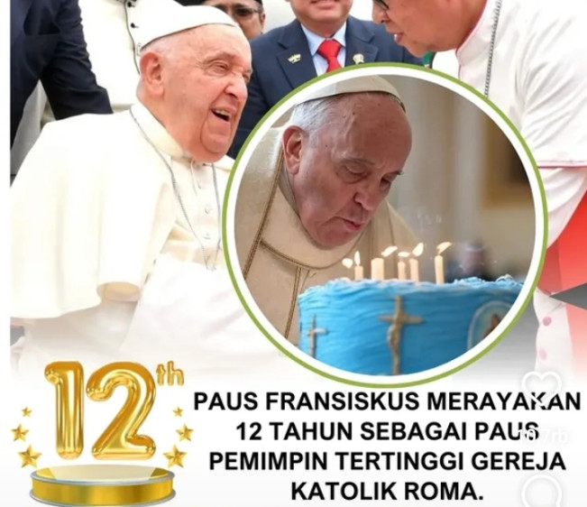 Paus Fransiskus Rayakan 12 Tahun Kepausan dari Ruang Perawatan RS