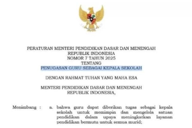 Permendikbud Nomor 7 Tahun 2025 : Guru Penggerak Tak Lagi Syarat Wajib jadi Kepala Sekolah!