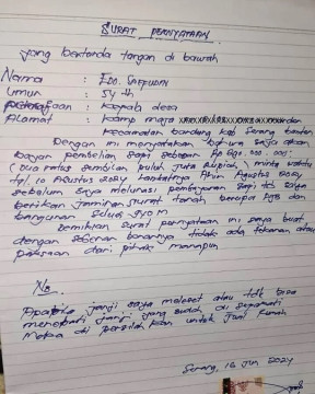 Surat pernyataan (Instagram)