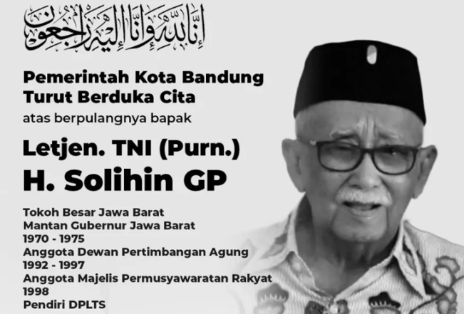 Jawa Barat Kehilangan Tokoh Senior, Letjen Purn Solihin GP Meninggal Dunia