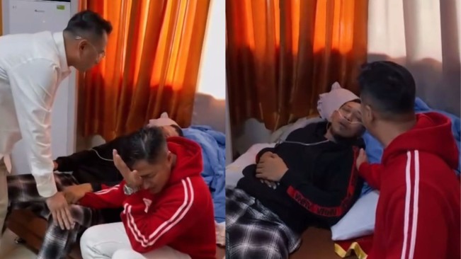 Lemas dan Pakai Oksigen, 5 Potret Haru Ajie Darmaji di Hari Mpok Alpa Meninggal Dunia