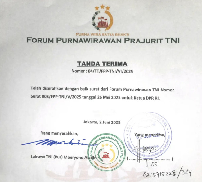 Surat pemakzulan Wapres Gibran Rakabuming Raka. [Istimewa]