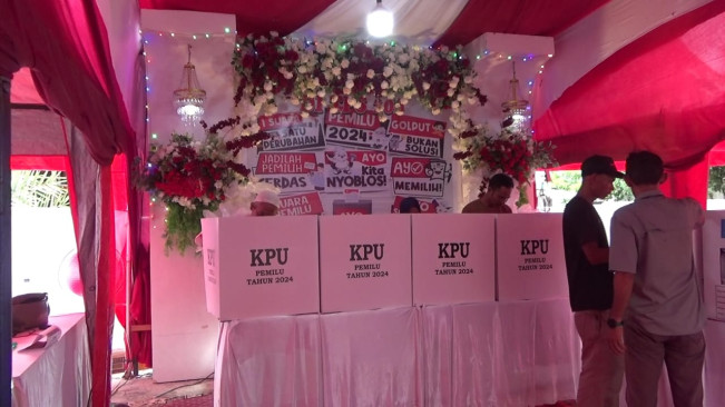 TPS Unik di Riau, Selain Dekorasi Bernuansa Kondangan, Orang yang Habis Nyoblos Dapat Ini