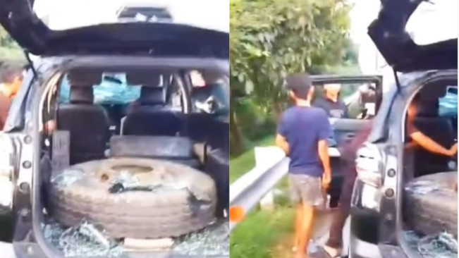 Viral Sopir Truk Hancurkan Ramai-Ramai Mobil Pencuri Ban Serep