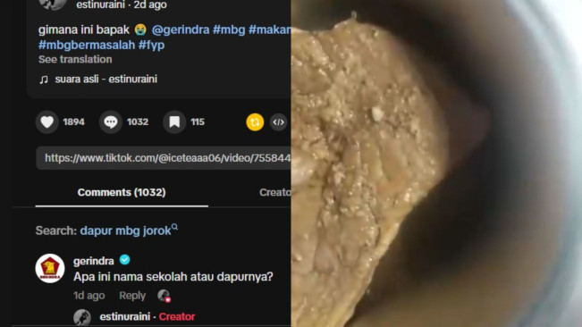 Viral Daging MBG Terdapat Belatung, Akun Resmi Gerindra Ikut Beri Komentar Tajam