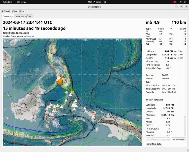 Gempa M5,1 Guncang Kepulauan Talaud, Tak Berpotensi Tsunami