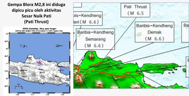 Gempa M2,8 Guncang Blora, Diduga dari Sesar Naik Pati