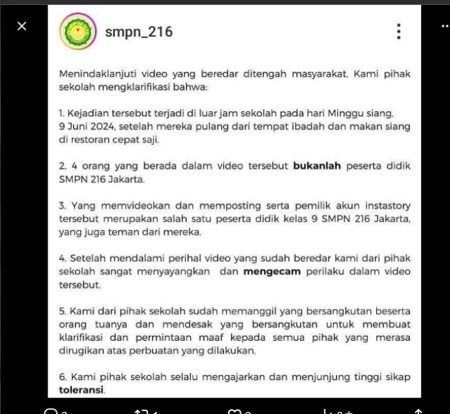 Siswa SMPN 216 Jakarta Jadi Sorotan, Netizen: Ada Sanksi dari Sekolah?