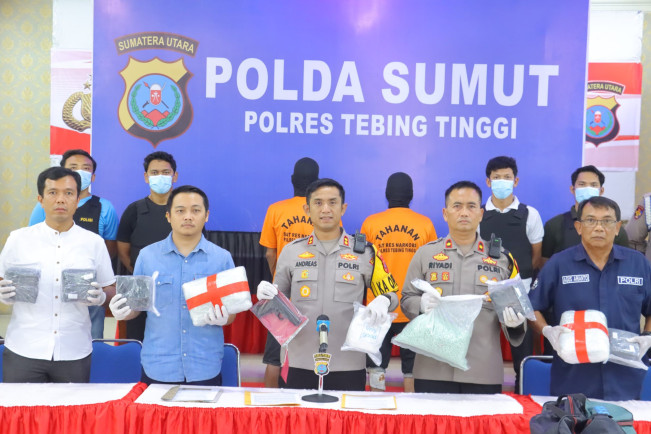 Polres Tebing Tinggi Gagalkan Peredaran Narkotika di Sumut, 10 Kg Sabu dan 30 Ribu Ekstasi Disita