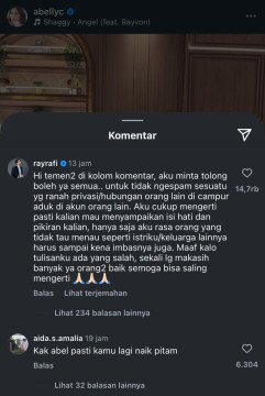 Suami Abel Cantika Minta Netizen Jangan Banyak Berkomentar di Instagram Sang Istri (instagram)