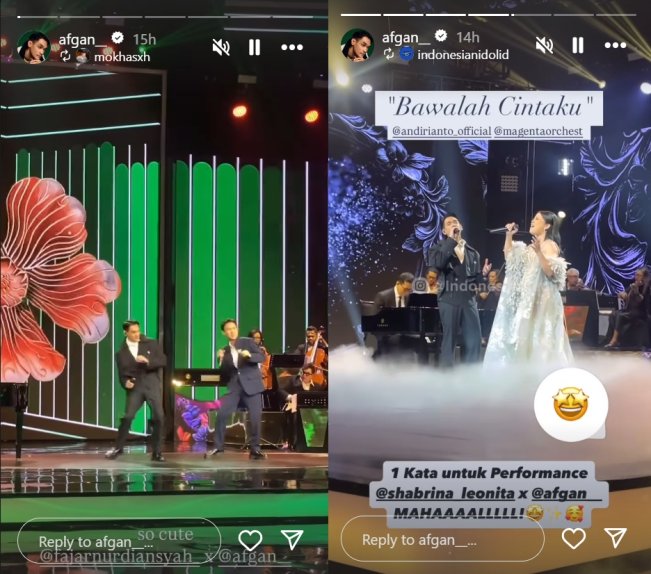Afgan berduet dengan dua finalis Indonesian Idol Season 13. (Instagram)