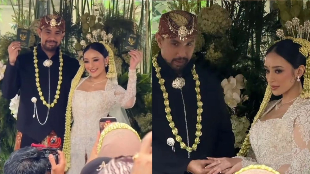Momen pernikahan Amanda Zahra dan Adli yang cukup menghebohkan publik. [TikTok]