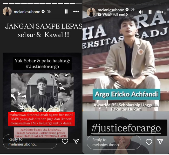 Kawal #JusticeforArgo. (Instagram/@melaniesubono)