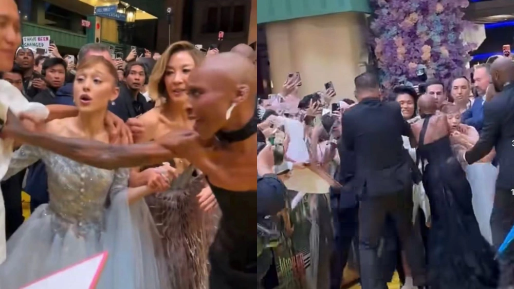 Aksi Cynthia Erivo yang melindungi Ariana Grande tuai pujian. [TikTok]