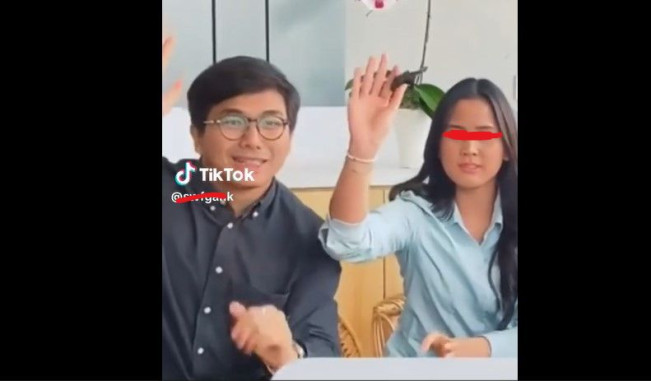 Arief Meivio dan Zahra Zawier. (TikTok)
