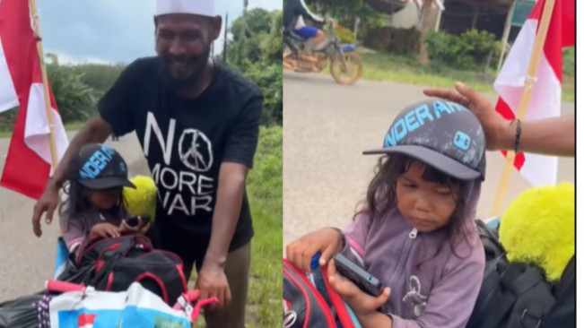 Anak yang Dibawa Ayahnya Jalan Kaki ke Mekkah Jadi Sorotan, Lemas dan Menyedihkan
