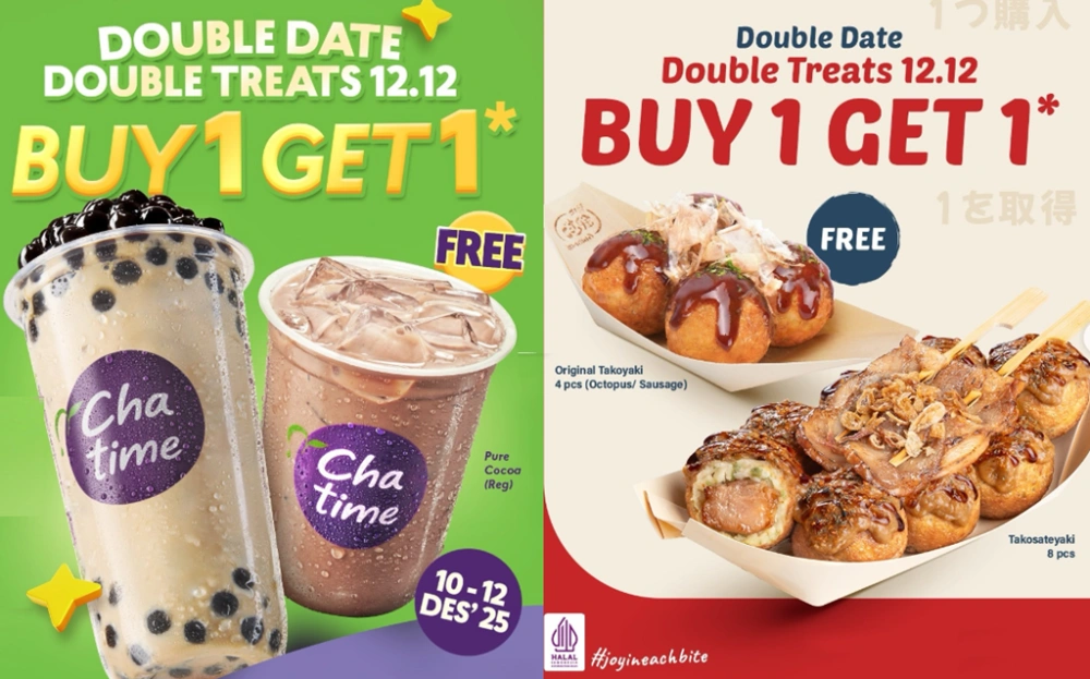 Promo Gila 12.12, Chatime hingga Gindaco Ramai-Ramai Kasih Promo B1G1