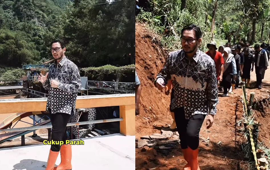 Ritchie Ismail alias Jeje meninjau langsung lokasi bencana di Bandung Barat. [Instagram]
