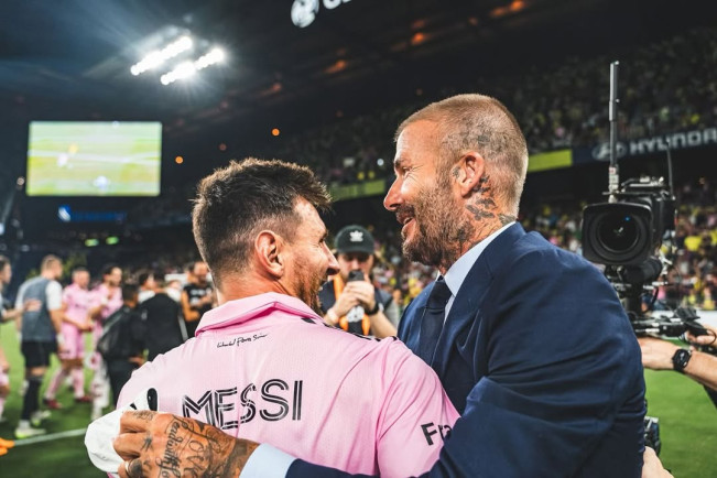 Lionel Messi dan David Beckham. (Instagram/@davidbeckham)