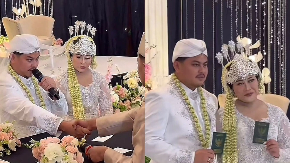 Mahar berupa perhiasan emas seberat 15 gram serta uang tunai sebesar Rp110.020.005 diberikan Rully kepada Boiyen. [TikTok]