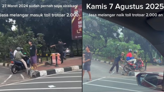 Viral Pungli Buka-Tutup Trotoar untuk Pemotor di Jakarta, Gak Jauh dari DPR/MPR