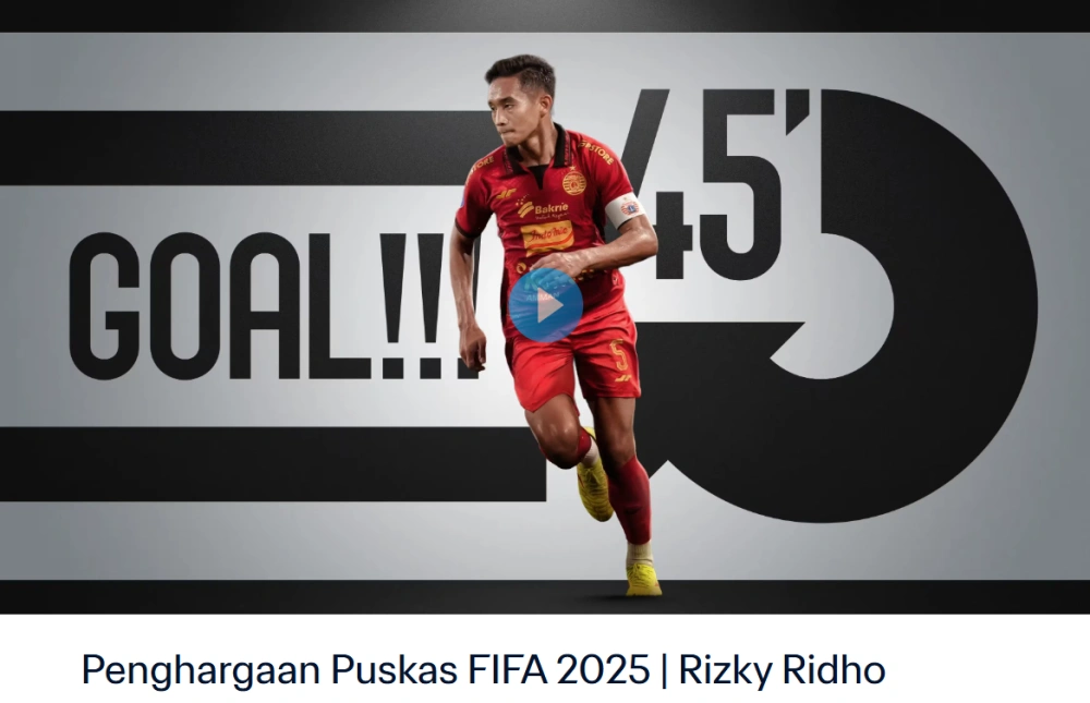 Link dan cara voting Puskas Award 2025 gol Rizky Ridho. [Dok. FIFA]