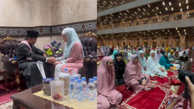 Momen Celine Evangelista Didoakan Menag Nasaruddin Umar dan Ikut Pengajian