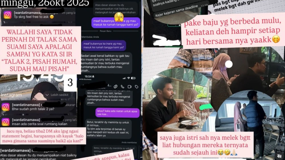 Bukti chat percakapan Mawa dan Inara yang membahas istri kedua. [Instagram]