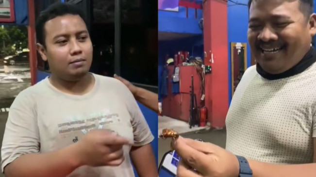 Lagi-Lagi Damkar, Kali Ini Tangkap Kecoak dari Setang Motor Seorang Pria