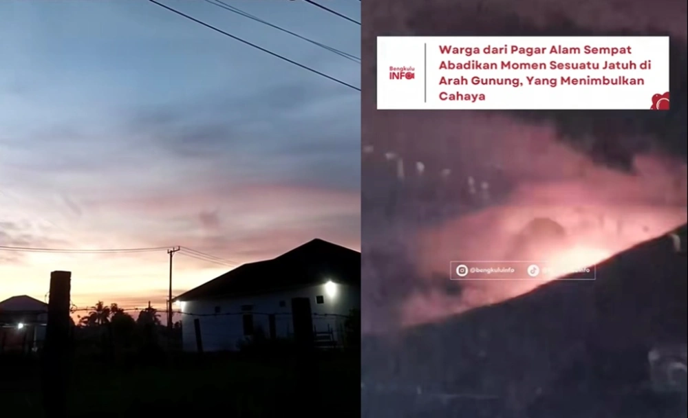 Video Detik-Detik Cahaya Terang dan Dentuman Keras Diduga Meteor Gegerkan Warga Bengkulu