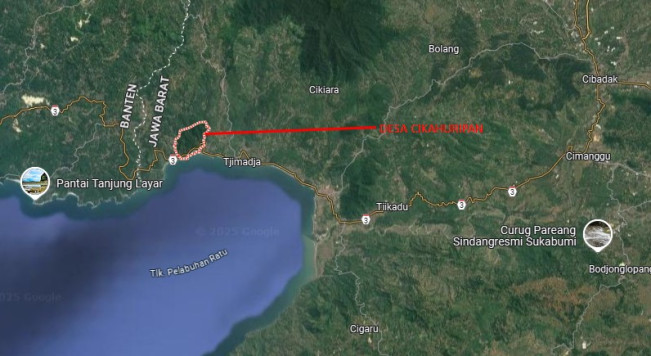 Desa Cikahuripa, Cisolok, Sukabumi. (Google Maps)