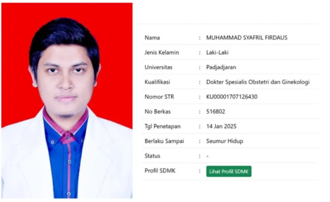 Profil M Syafril Firdaus, Dokter di Garut Diduga Lecehkan Pasien Hamil Lulusan Unpad
