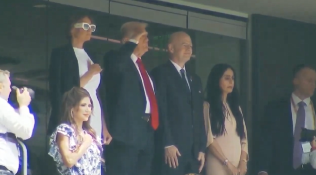 Presiden AS Donald Trum saat hadir di Final Piala Dunia Antarklub 2025. (Twitter)