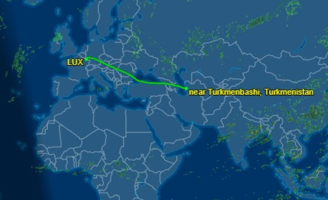 Tangkapan layar CLX9877. (Flightradar24)