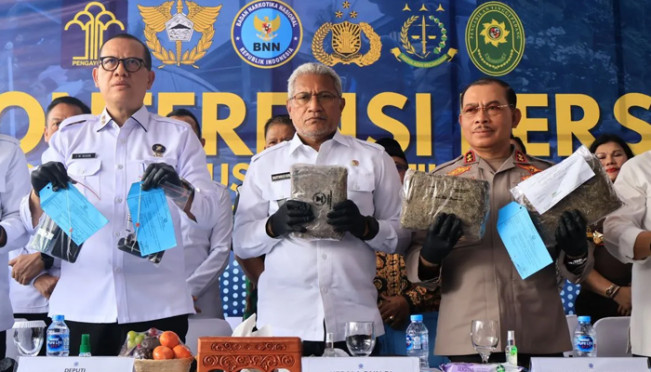 600 Kg Ganja Asal Aceh Gagal Beredar di Sumbar, 7 Pelaku Ditangkap