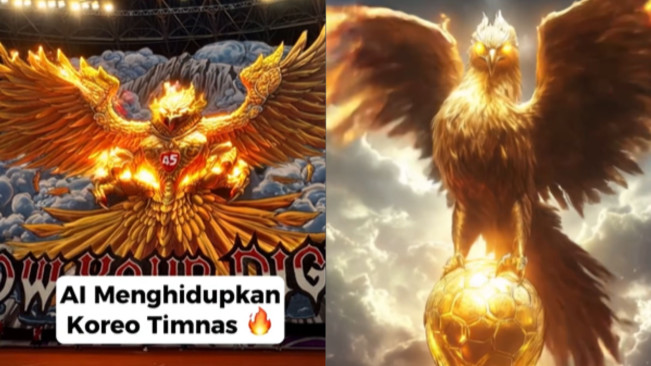 Keren, ketika Teknologi AI Hidupkan Koreografi Burung Garuda saat Indonesia Vs Bahrain